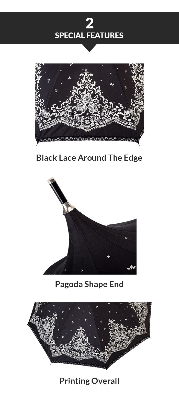 Parapluie de Pagode de Hock de revêtement argenté promotionnel Promotional Silver Coating Hock Pagoda Umbrella